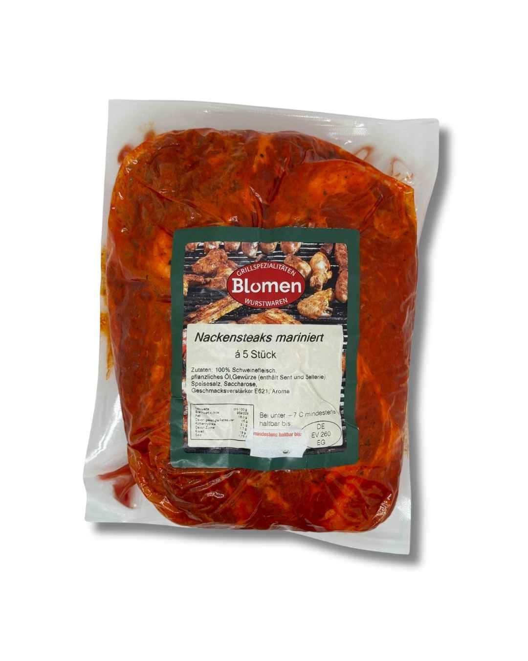 Nackensteaks mariniert je 5 Stück ca. 800g